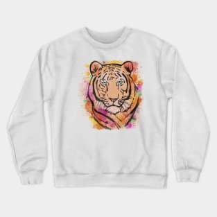 Watercolour Colourful Tiger Crewneck Sweatshirt